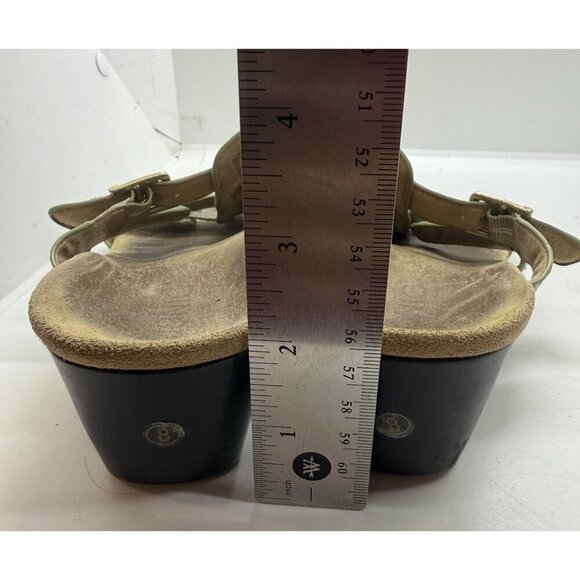 Vionic Radia Orthoic Mint Green Coral Snake Print Wedge Sandal Sz 8 Triple Strap - Picture 7 of 7